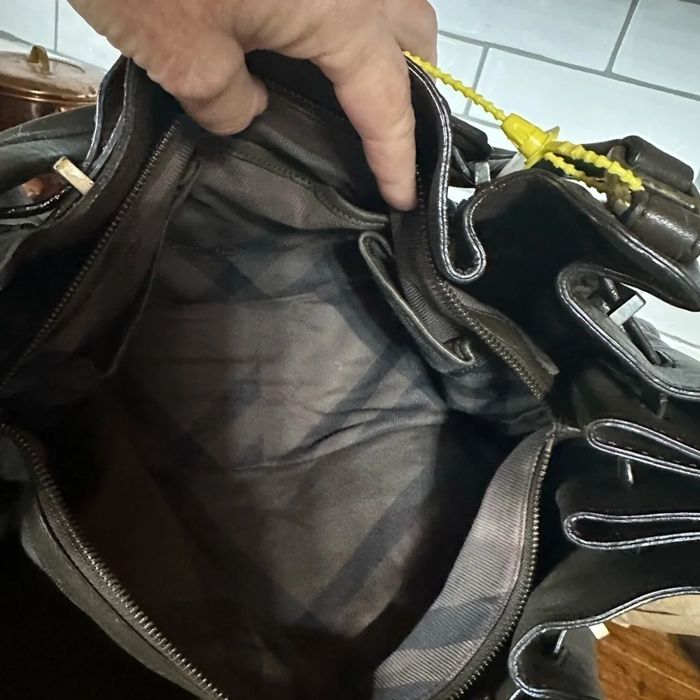 Burberry Quilted huge Leather Shoulder Bag in Dark Brown